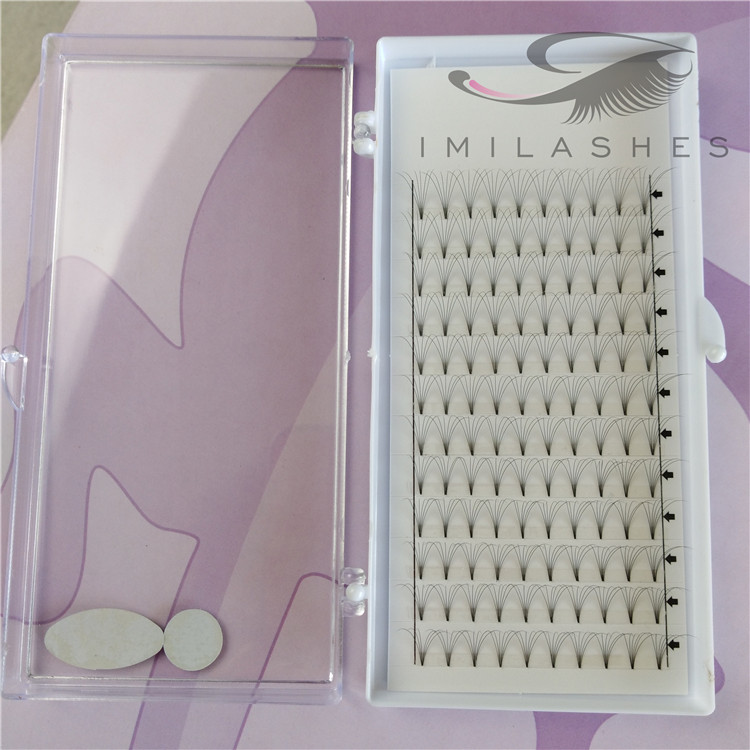 China wholesale mega volume eyelash extensions 6d premade fans lashes-V